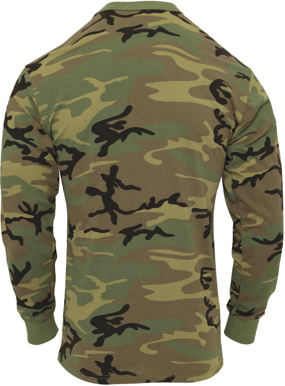 Woodland Camo - Tactical Long Sleeve Vintage T-Shirt, Poly/Cotton