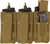 Coyote Brown MOLLE Triple Kangaroo Rifle and Pistol Mag Pouch