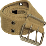 Khaki - Military GI Vintage Style Pistol Belt - Cotton