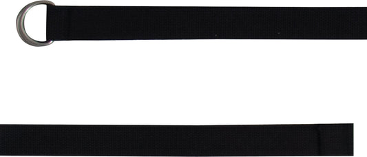 Black Military D-Ring Expedition Belt - Cotton Tactical Web Belt (1.25")