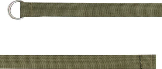 Olive Drab Military D-Ring Expedition Belt - Cotton Tactical Web Belt (1.25")