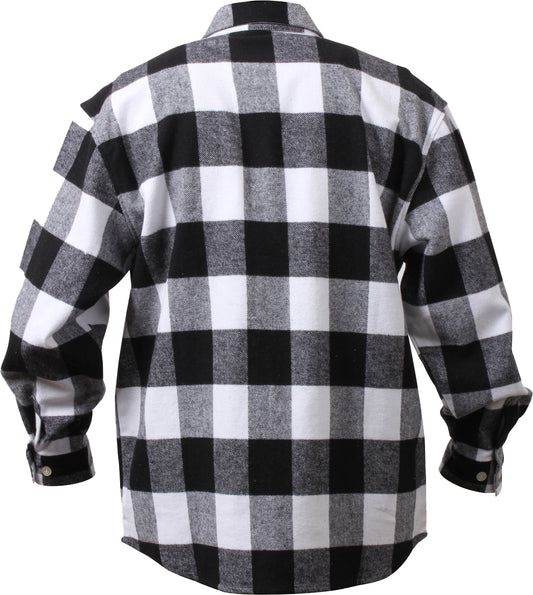 White Plaid - Extra Heavyweight Buffalo Plaid Flannel Shirt