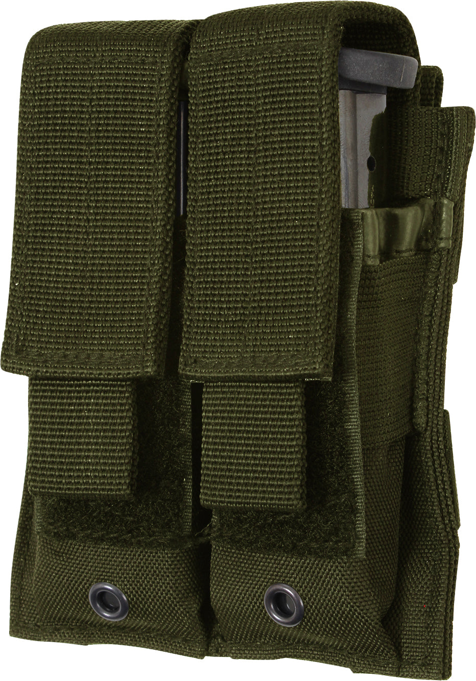 OLIVE- Tactical MOLLE Double 9MM Pistol Mag Pouch OLIVE- Tactical MOLLE Double 9MM Pistol Mag Pouch