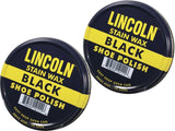 Lincoln Black USMC Official Stain Wax Shoe Polish - USA Made 2 1/8 oz (2 PACK)
