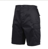 Black - Tactical Cargo BDU Shorts - Polyester Cotton Twill - Zipper Fly Black - Tactical Cargo BDU Shorts - Polyester Cotton Twill - Zipper Fly
