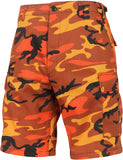 Savage Orange Camouflage - Tactical Cargo BDU Shorts - Polyester Cotton Twill - Button Fly Savage Orange Camouflage - Tactical Cargo BDU Shorts - Polyester Cotton Twill - Button Fly