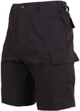 Black - Tactical Cargo BDU Shorts - Cotton Rip-Stop - Button Fly Black - Tactical Cargo BDU Shorts - Cotton Rip-Stop - Button Fly