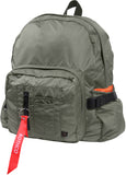 Sage Green - MA-1 Bomber Jacket Mini Backpack with Orange Lining Sage Green - MA-1 Bomber Jacket Mini Backpack with Orange Lining