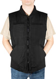 Black Concealed Carry Backwoods Canvas Vest With Hook And Loop Closure