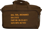 Earth Brown - G.I. Type Zipper Pocket Mechanics Tool Bag With Military Stencil