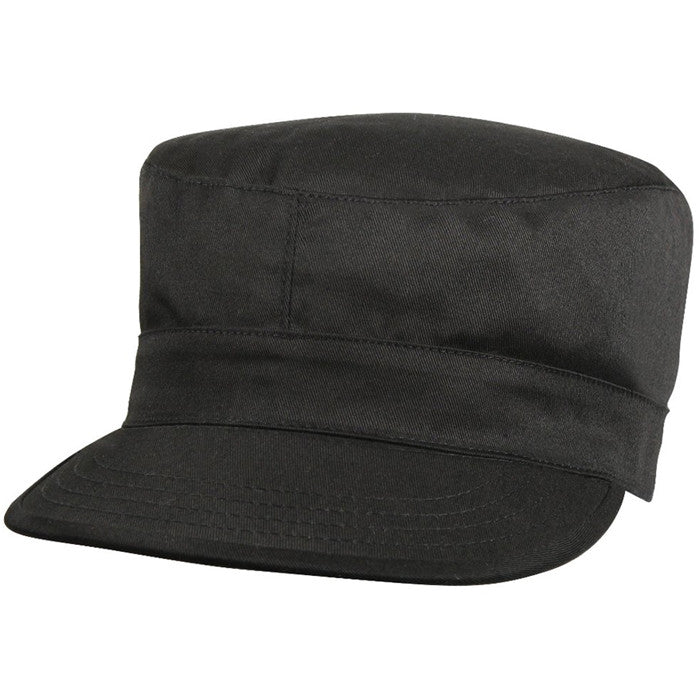 Black Military Fatigue Cap Polyester Cotton Fitted Hat Black Military Fatigue Cap Polyester Cotton Fitted Hat