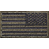 Olive Drab Black - Reversed US Flag Patch with Hook and Loop Closure