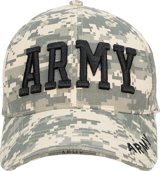 ACU Digital Camouflage - ARMY Deluxe Adjustable Cap with Black Lettering