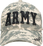 ACU Digital Camouflage - ARMY Deluxe Adjustable Cap with Black Lettering