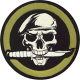 Military Skull And Knife Patch with Hook Back