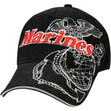 Black - Globe & Anchor Marines Deluxe Low Profile Adjustable Baseball Cap Black - Globe & Anchor Marines Deluxe Low Profile Adjustable Baseball Cap