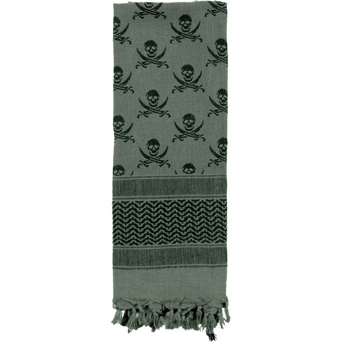 Foliage Green - Skulls & Bones Tactical Shemagh HW Cotton Desert Scarf Foliage Green - Skulls & Bones Tactical Shemagh HW Cotton Desert Scarf