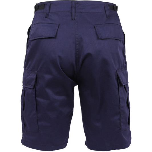 Navy Blue - Tactical Cargo BDU Shorts - Polyester Cotton Twill - Button Fly