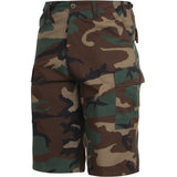 Woodland Camouflage - Tactical Cargo Extra Long BDU Shorts - Polyester Cotton Twill - Zipper Fly Woodland Camouflage - Tactical Cargo Extra Long BDU Shorts - Polyester Cotton Twill - Zipper Fly