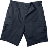 Midnight Blue - Tactical Cargo BDU Shorts - Polyester Cotton Twill - Button Fly Midnight Blue - Tactical Cargo BDU Shorts - Polyester Cotton Twill - Button Fly