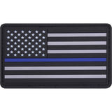 Subdued PVC Thin Blue Line Support The Police US Flag Patch 1-7/8