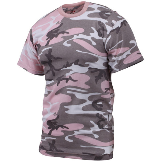 Subdued Pink Camo - Tactical Short Sleeve T-Shirt, Poly/Cotton