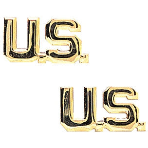 Gold - US Lapel Pin-On Insignia Pair Gold - US Lapel Pin-On Insignia Pair
