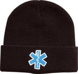 Black - EMS EMT Watch Cap with Star of Life Emblem Black - EMS EMT Watch Cap with Star of Life Emblem