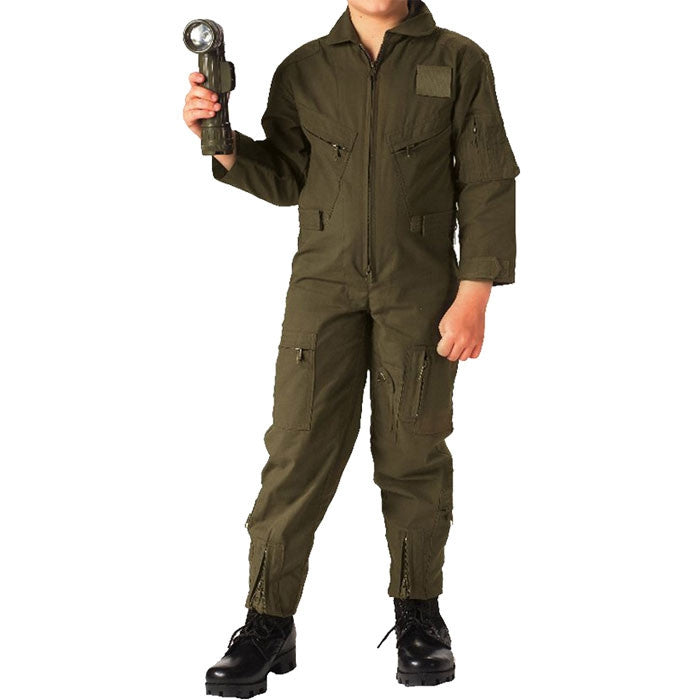 Olive Drab - Kids Air Force Style Flight Suit Olive Drab - Kids Air Force Style Flight Suit