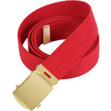 Red - Military Web Belt with Brass Buckle 54 in.