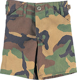 Woodland Camouflage - Kids Military BDU Shorts