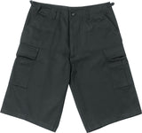 Black - Tactical Cargo Extra Long BDU Shorts - Polyester Cotton Twill - Zipper Fly Black - Tactical Cargo Extra Long BDU Shorts - Polyester Cotton Twill - Zipper Fly