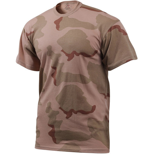 Tri-Color Desert Camo - Tactical Short Sleeve T-Shirt, Poly/Cotton