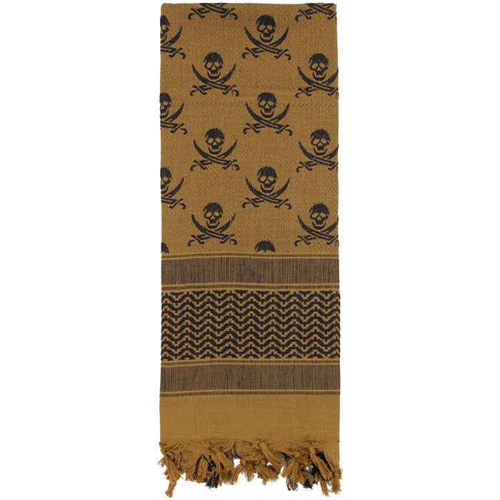 Coyote Brown - Skulls & Bones Tactical Shemagh HW Cotton Desert Scarf Coyote Brown - Skulls & Bones Tactical Shemagh HW Cotton Desert Scarf