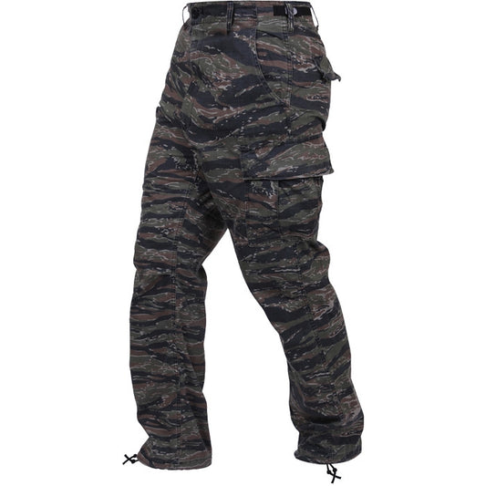 Tiger Stripe Camouflage - Tactical BDU Pants Cargo Fatigues - Poly/Cotton Twill - Button Fly