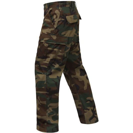 Woodland Camouflage - Tactical BDU Pants Cargo Fatigues - Poly/Cotton Twill - Zipper Fly