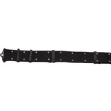 Black - Army Style Pistol Belt with Metal Buckle - Nylon