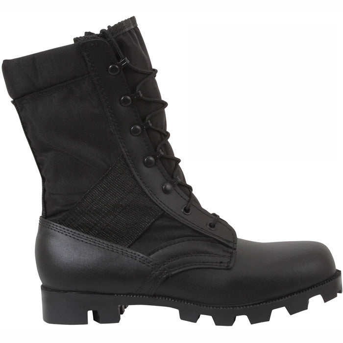 Black - Panama Sole Military Speedlace Jungle Boots - Leather 9 in.