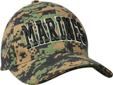 Digital Woodland Camouflage MARINES Military Low Profile Adjustable Baseball Cap