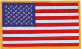 Red White Blue - Jumbo US Flag Sew On Patch with Gold Borders