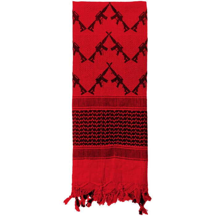 Red - Crossed Rifles Shemagh Tactical Desert Scarf Red - Crossed Rifles Shemagh Tactical Desert Scarf