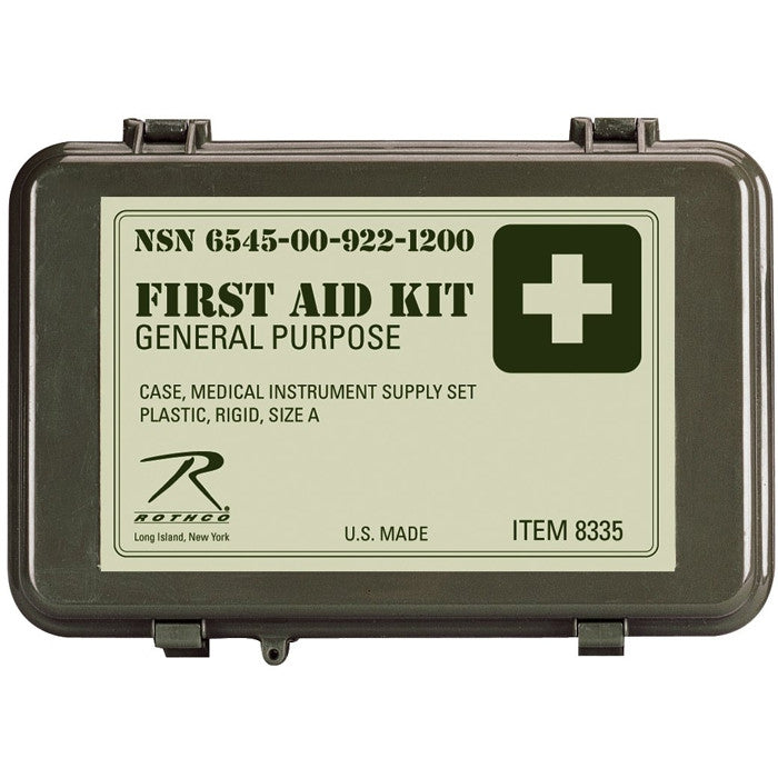 Olive Drab - Military Waterproof General Purpose First Aid Kit - USA Made Olive Drab - Military Waterproof General Purpose First Aid Kit - USA Made