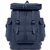 Navy Blue - Canvas European Style Rucksack Backpack Navy Blue - Canvas European Style Rucksack Backpack