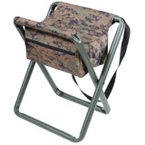 Digital Woodland Camouflage - Military Deluxe Folding Stool with Pouch