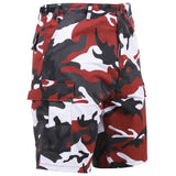 Red Camouflage - Tactical Cargo BDU Shorts - Polyester Cotton Twill - Button Fly Red Camouflage - Tactical Cargo BDU Shorts - Polyester Cotton Twill - Button Fly