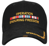 Black - OPERATION ENDURING FREEDOM Deluxe Adjustable Cap with Emblem