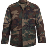 Woodland Camouflage - Military BDU Shirt - Polyester Cotton Twill