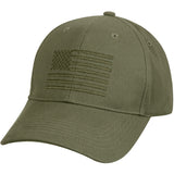 Olive Drab - U.S. Flag Adjustable Low Profile Cap