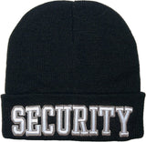 Black - Deluxe SECURITY Embroidered Watch Cap with White Lettering Black - Deluxe SECURITY Embroidered Watch Cap with White Lettering
