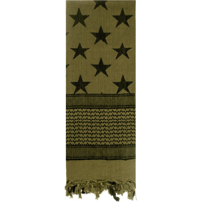 Olive Drab - US Stars and Stripes Shemagh Tactical Desert Scarf Olive Drab - US Stars and Stripes Shemagh Tactical Desert Scarf